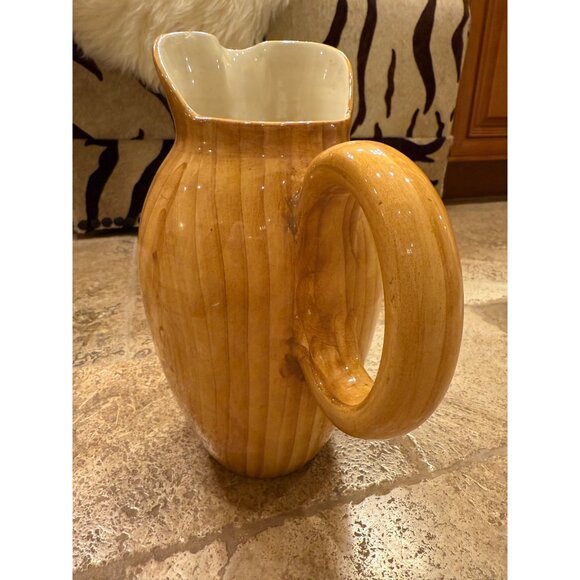 Vintage Mid-Century Grandjean-Jourdan Ceramic Pitcher With Egyptian Motif & Hand - Picture 6 of 8